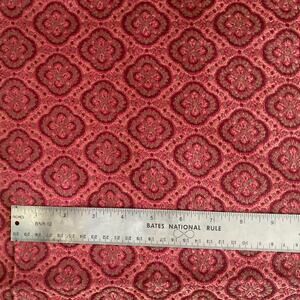 Moroccan Rouge Quatrefoil Jacquard Woven Fabric Salmon Burgundy Olive 54" x 39"L